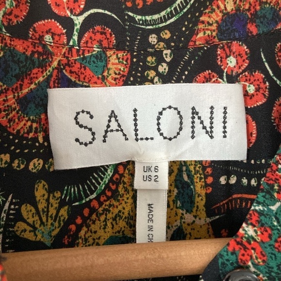 Saloni -Paisley Multicolor Print Tyra Dress In Batik Border - Picture 5 of 12